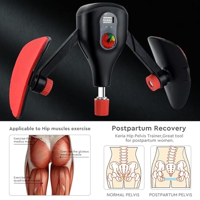 Keria Thigh Trainer Thigh Exerciser Kegel Leg Exercise Machine Resistance Adjustable 0-77LB ,Enhanced Resistance Hip and Pelvis Trainer,Inner Thigh Exerciser for Man Woman Home Workout