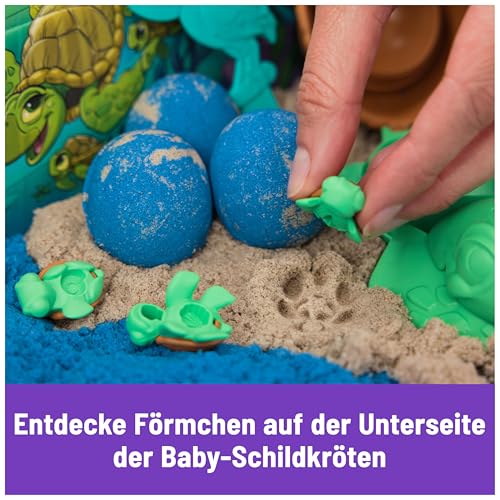 Kinetic Sand Project Planet Schildkröten Spielset - mit 396 g Sand, Schildkröten und 2 Werkzeugen aus 100% recyceltem Kunststoff, für kreatives Indoor-Sandspiel, für Kinder ab 3 Jahren