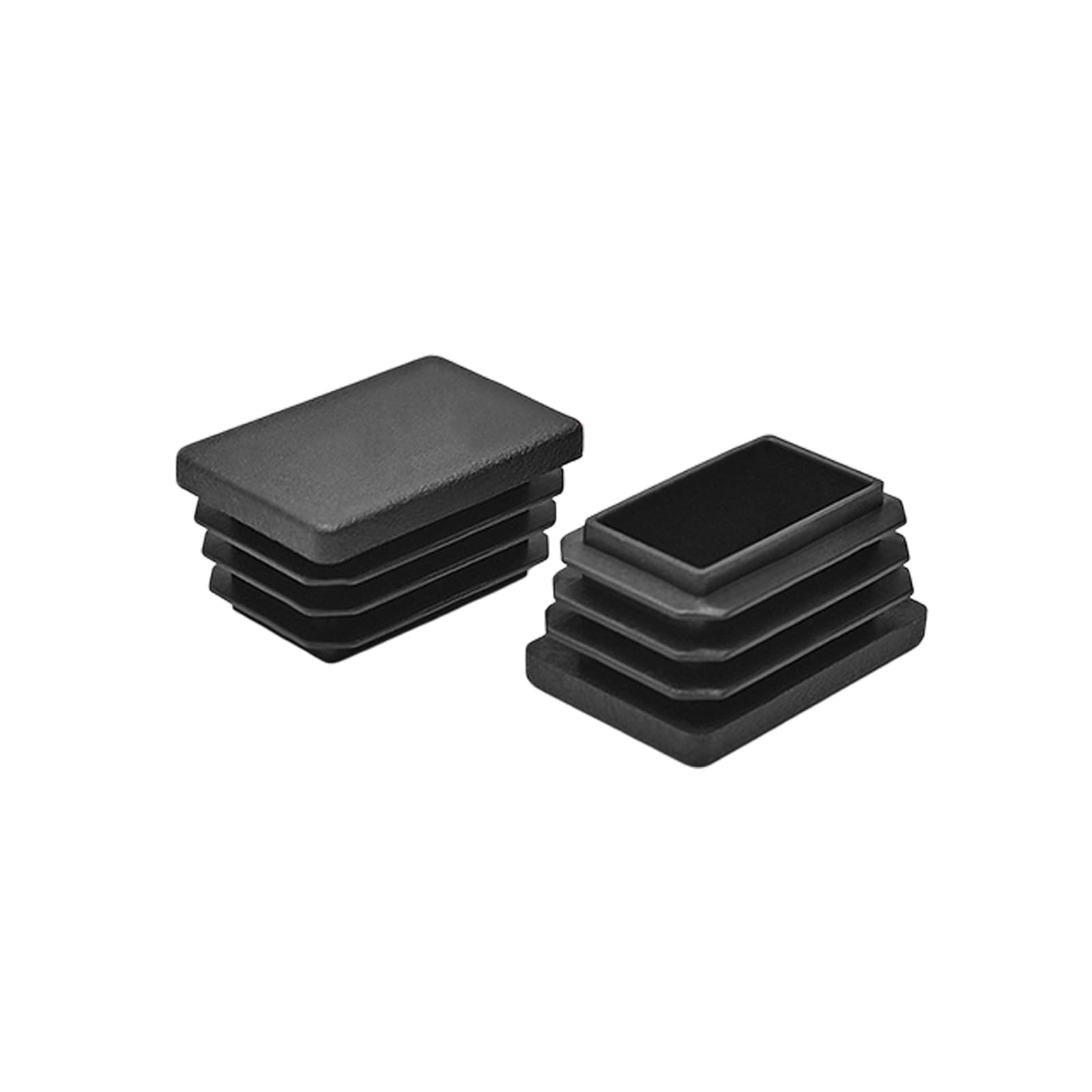 12Pcs Black Rectangle Blanking End Caps Tubing End Cap Insert Blanking Stopper Pipe Tube Cap