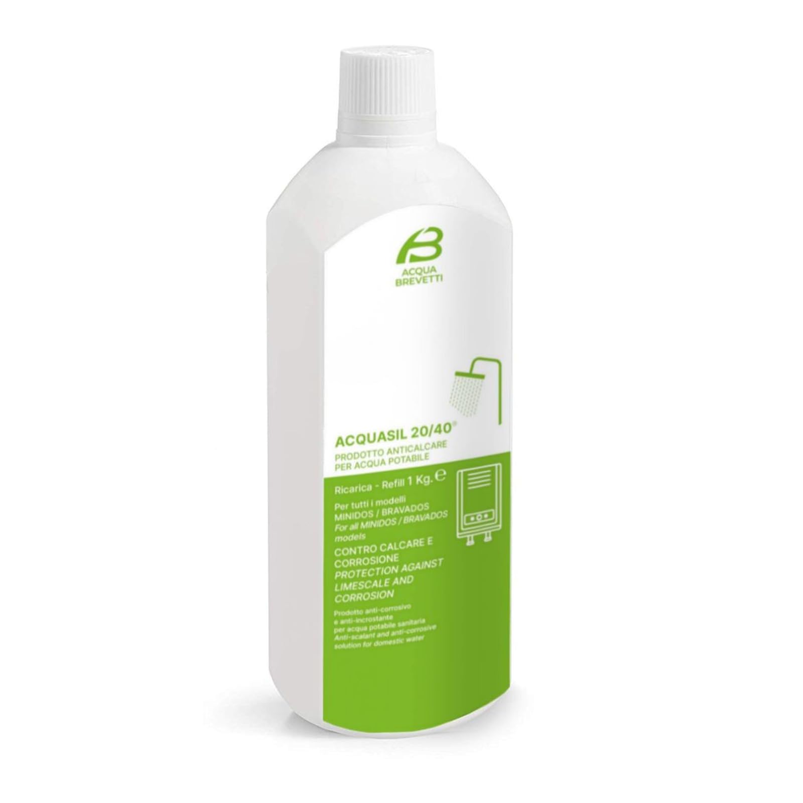 Acquasil 20/40 Polifosfato Liquido – Anticalcare e Anticorrosione per Impianti Idrici e Caldaie – Compatibile MiniDOS/BravoDOS (2 Kg)