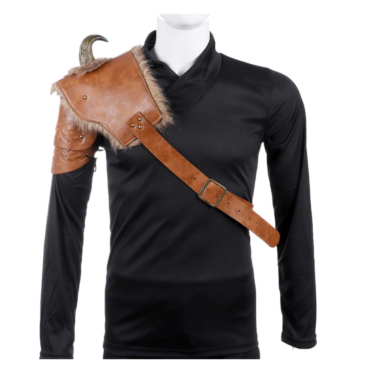 Hombreras de Cuero PU Medieval Vikingo Hombre Talla Única Ajustable