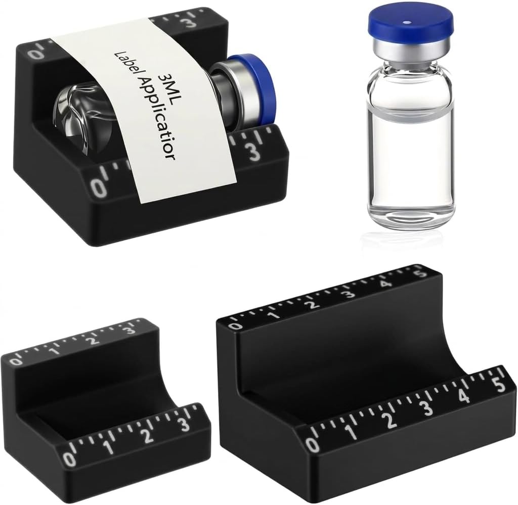 Vial Label Applicator Set 2 Pcs Black Plastic for 3ml 10ml