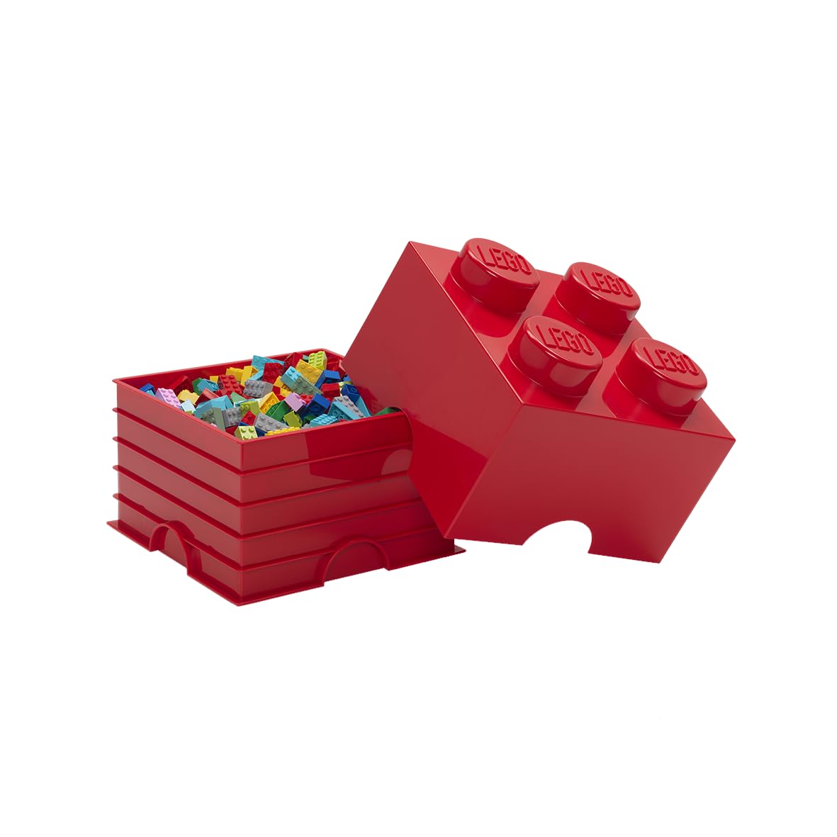 Lego Brick Lunch Box Rosso, 12.3x12.3x18.3 cm