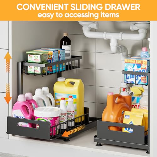 Under-Sink-Organizer-Storage-2-Tier-Premium-Metal-Pull-Out-Racks-Height-Adjustable-Easy-Installation-Kitchen-Bathroom-Organizers-Pack-of-1
