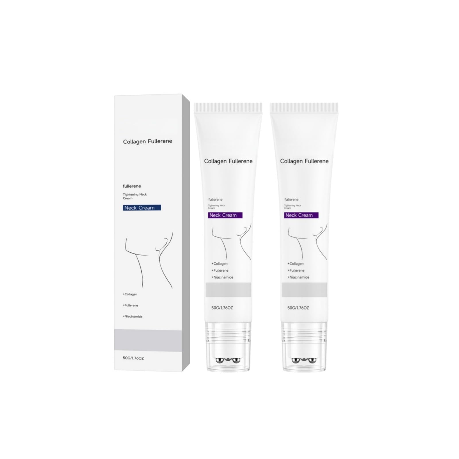 Magic Collagen Fullerene Neck Cream - Neck Skincare with Collagen Peptides,Neck Firming Creams, Moisturizing, Wrinkles & Fine Lines Skin Care,Lightweight and Fast-Absorbing