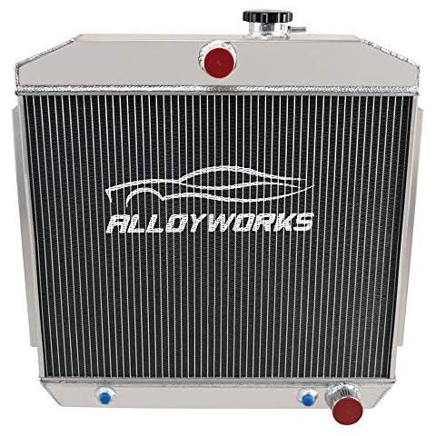 ALLOYWORKS 3 Row All Aluminum Radiator For 1955 1956 1957 Chevy Bel Air/One-Fifty Series/Two-Ten Series 4.3/4.6L Cover