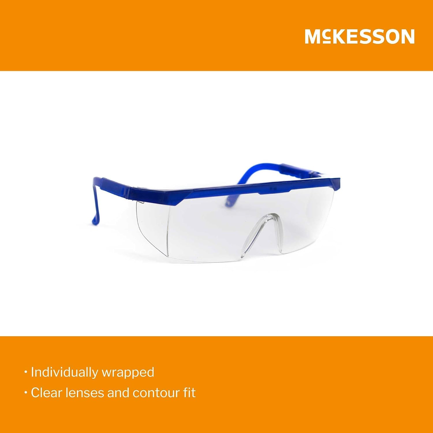 McKesson Safety Glasses with Shields and Over-Ear Protection, One Size, 25 Count, 1 Pack