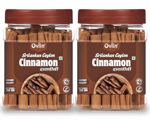 Image of Ovlin Sri Lankan Ceylon Cinnamon Sticks (Dalchini) Premium Whole Dalchini | Export Quality Natural Spice | Aromatic Cinnamon for Tea, Desserts & Cooking | No Added Preservatives (200g)