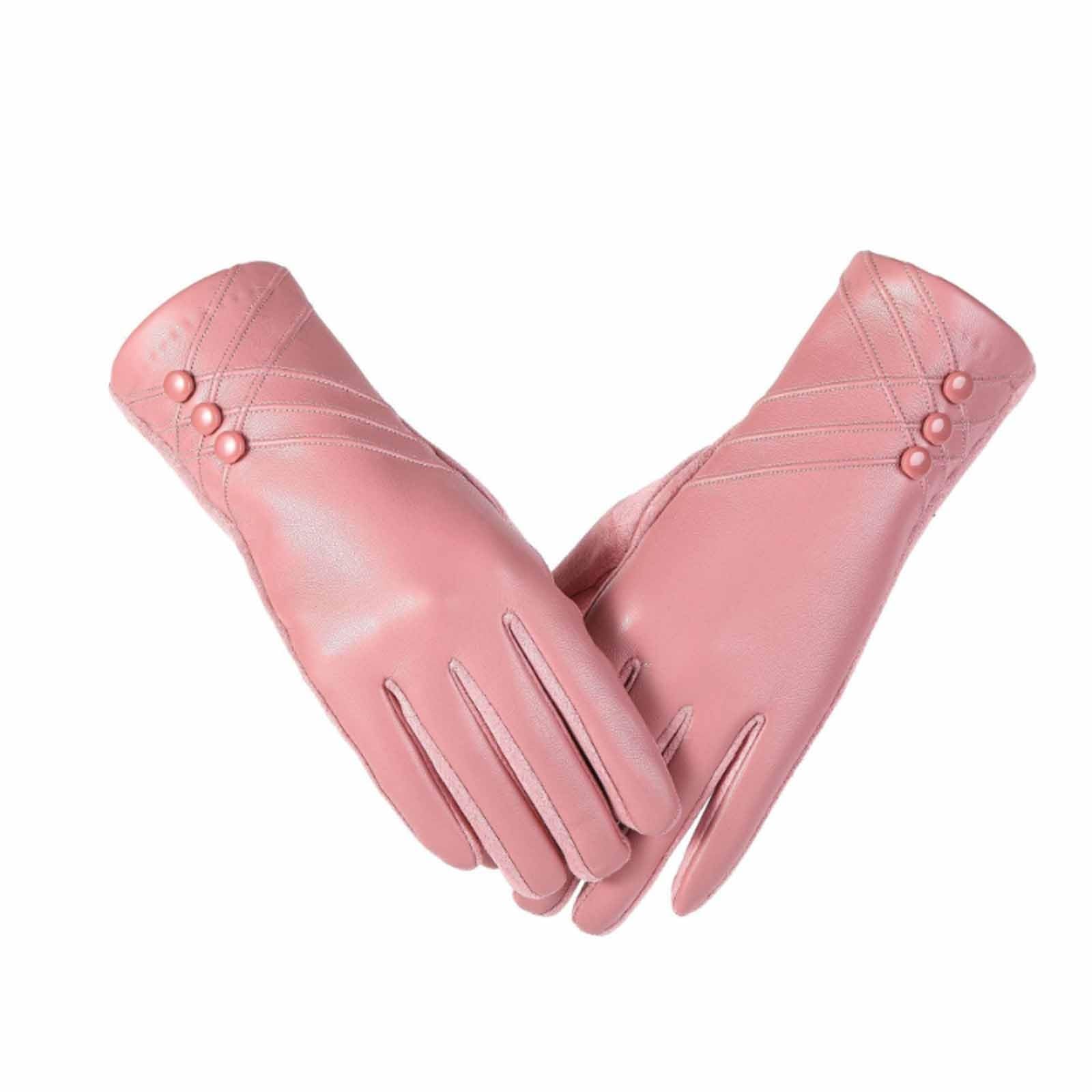 Winter Leather Gloves for Women Touchscreen Texting Gloves Wool Fleece Lined Driving Glove Windproof Cycling Glove