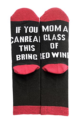 Field4U Womens Funny Saying Knitting Word Wine Beer Novelty Crew Socks Party Gift - 1 Pair Wine A