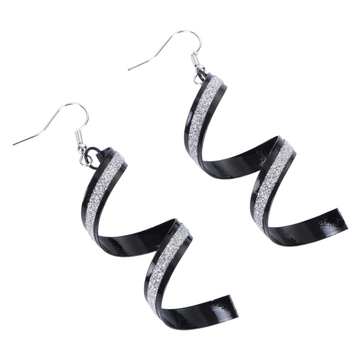 All-match Dangle Earrings Spiral Geometric Ear Drops Matte Black Earrings Fashion Ear Jewelry for Women Daily Wear