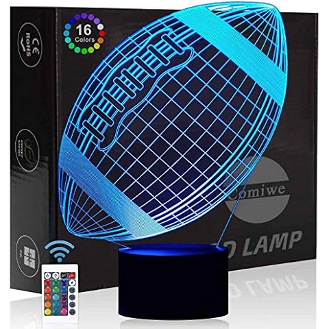 Comiwe Rugby Fútbol Americano Luz de Noche de Ilusión 3D Cover