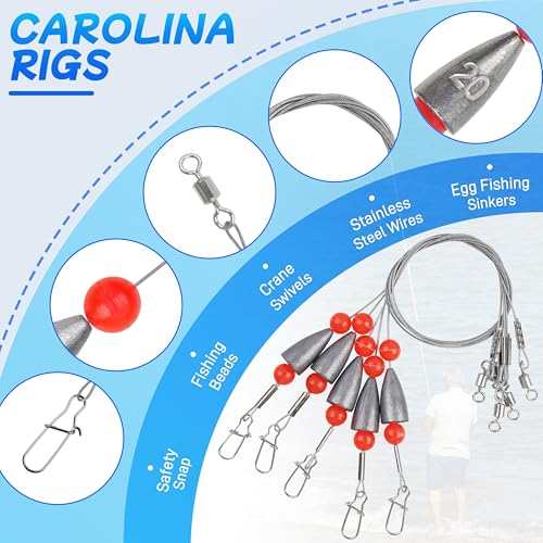 AGOOL Sliding Sinker Wire Leader Rig Cañas Bottom Fishing Catfish Rig con Plomos Deslizantes 3/4 oz Paquete de 5 Piezas miniatura 2