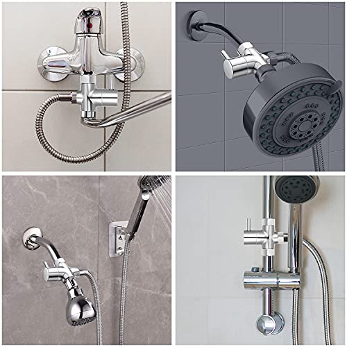 3 wege umschaltventil 1/2 zoll, 20mm Umschaltventil Dusche G 1/2, Umstellventile Ventil Umschalter Massives Messing Brause Dreiwegeventile Adapter Umstellventil Duschsystem Ersatzteil, Chrom Poliert