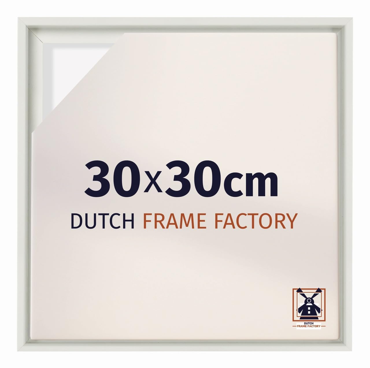 Dutch Frame Factory - Schattenfugenrahmen 30x30 - White Matte - Rahmen für Leinwand Bilder auf Keilrahmen - MDF - Lausanne