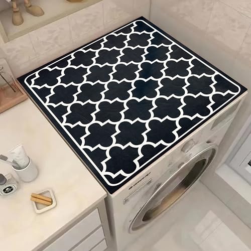 Image of Homecloud Non-Slip Washing Machine Mat - Durable Waterproof Protective Cover for Washer & Dryer, Dust-Resistant Mat Ideal for Laundry Room & Kitchen Appliances (Black)