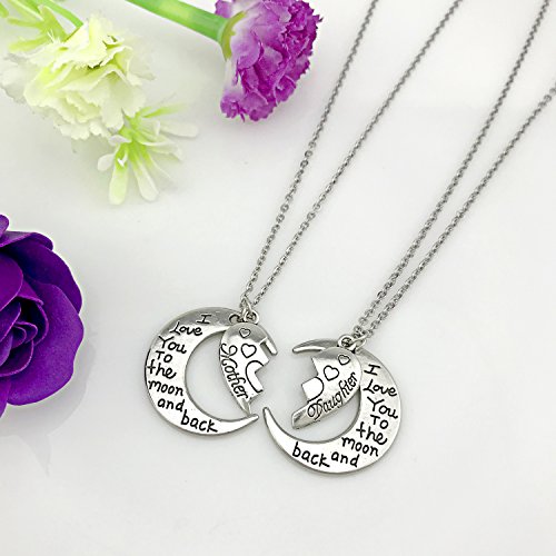 YOUFENG Gifts for Mom I Love You to the Moon and Back Mother Daughter Women Necklaces Pendant Mothers Day Gifts4