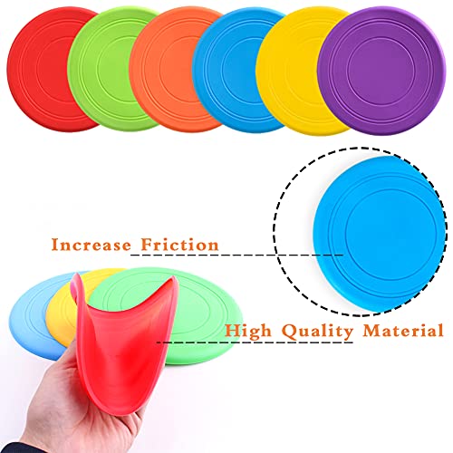 Bvrbaory 6 Pack Dog Flying Disc,Dogs Training Interactive Toys,Puppy Flyer Toy Dog Flyer,Lightweight Soft Floating Saucer For Small Medium Dog Outdoor Sport,Safe On Teeth thumb #2