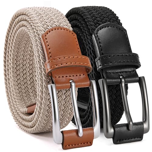 CHAOREN Stretch Belts for Men 2Pack - 1 3/8