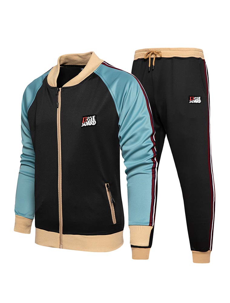 PASOK Men's Tracksuits 2 Piece Set Outfit Full Zip Jogging Sweatsuits Activewear Sport Suit