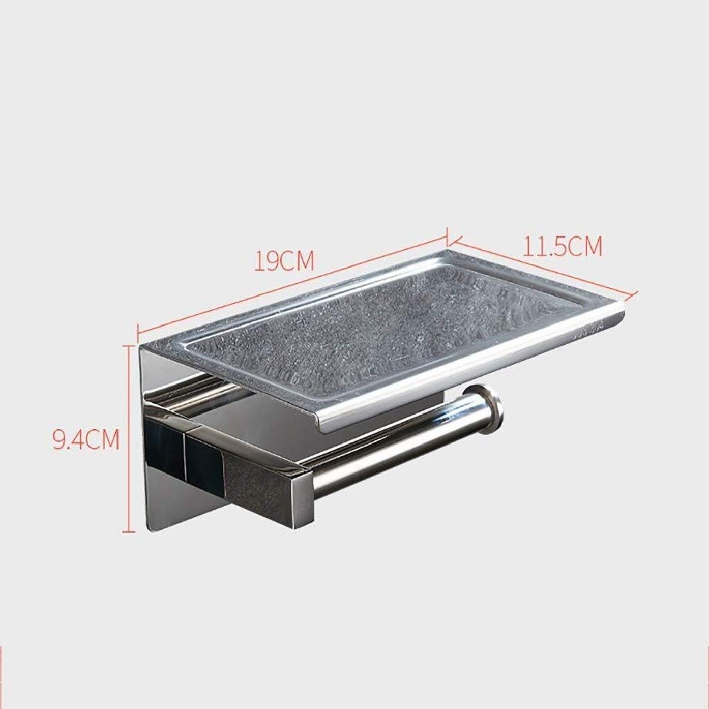 Stały uchwyt na papier toaletowy, Stainless Steel Toilet Paper Holder With Shelf Wall Mounted For Bathroom 190x115x94mm