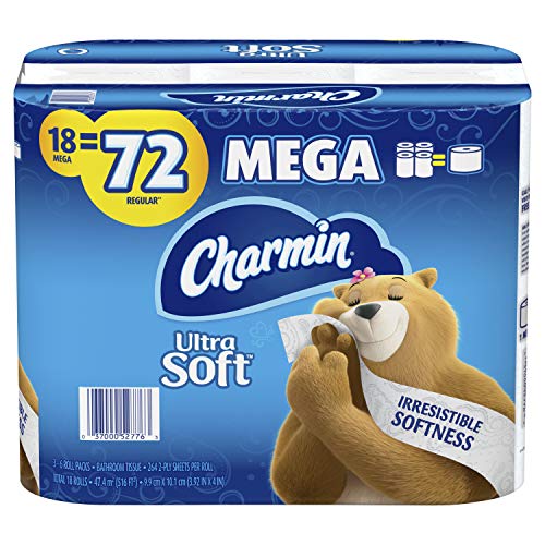 Charmin Ultra Soft Toilet Paper 18 Mega Rolls = 72 Regular Rolls Charmin Ultra Soft Toilet Paper 18 Mega Rolls = 72 Regular Rolls