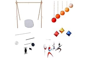 4X Montessori Baby Mobile Gym Set Kit: Octahedron Munari Inspired Sensory Hanging Toys