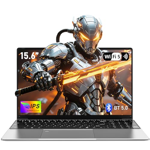 FUNYET 2025 Gaming Ordenador Portátil R7 5700U hasta 4,3 GHz Laptop 15,6 Pulgadas RAM 32 GB SSD 1 TB Teclado Retroiluminado Win11 Notebook, 6000 mAh, WiFi 5, HDMI, USB 3.0, BT 5.0, Huellas Digitales
