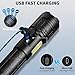 taoquwe Rechargeable LED Flashlights High Lumens, 99,000 Lumen Super Bright Flashlight with 7 Modes & Waterproof, Powerful USB Rechargeable Handheld Flash Light for Camping Home(2 Pack)