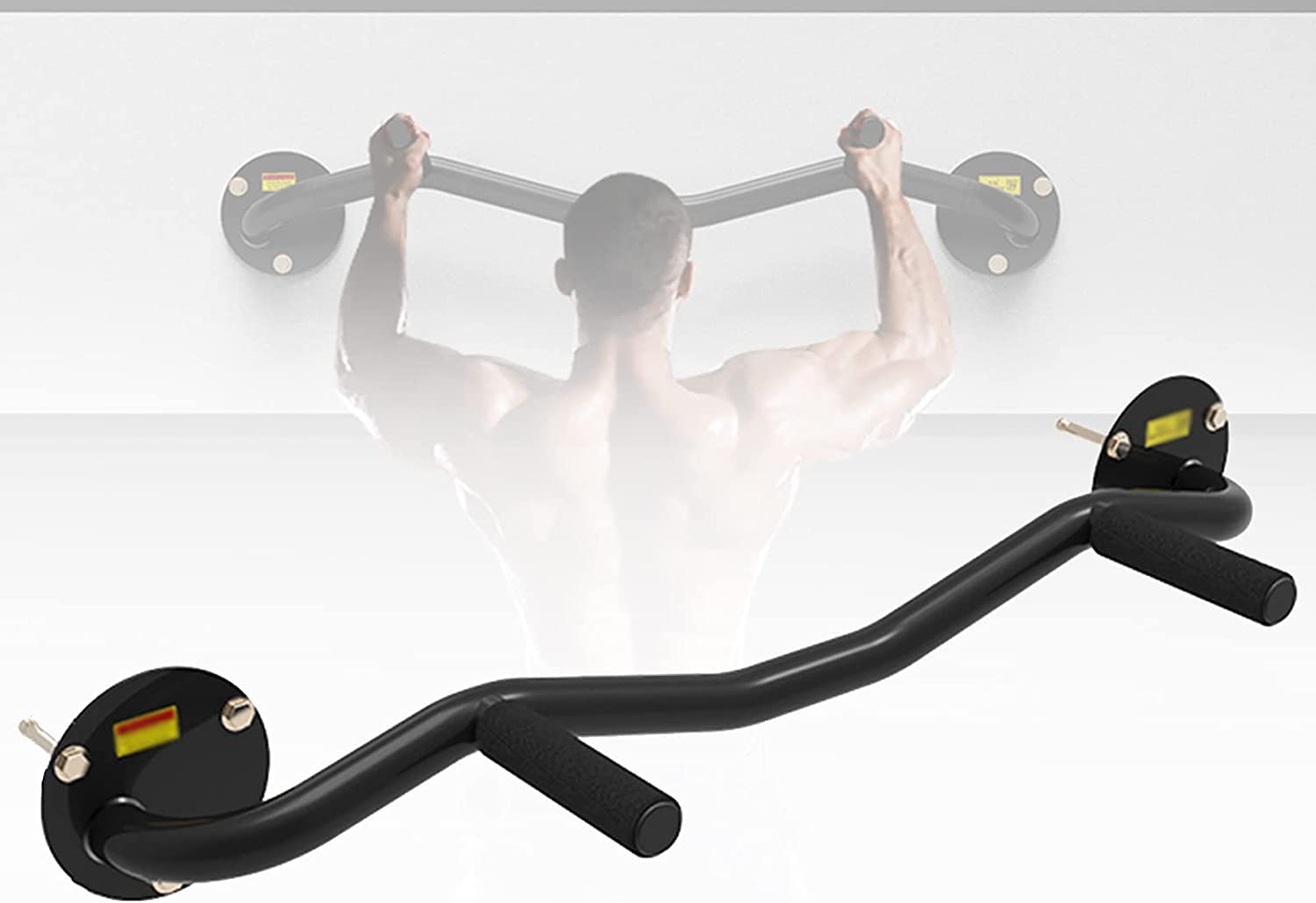 QUSYZD Strength Training Pull Up Bar Wall Mounted Pull Up Bar,Multifunction Pull Up Station,Multi Grip Chin Up Bar,Steel Dip Bars,Pull Up Bar Doorway,Strength Training Equipmentoor,Black