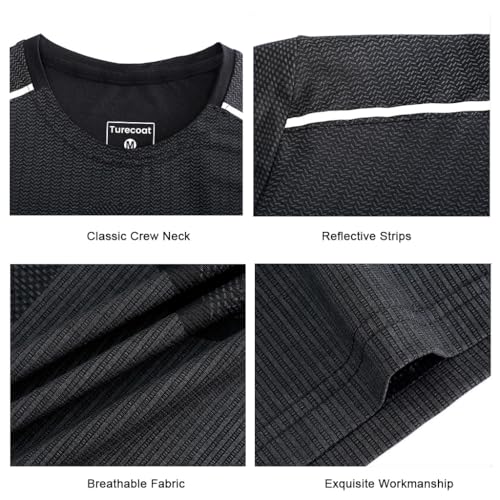 Men's Athletic Crew Neck T-Shirt - Quick Dry Workout Tees for Gym Running4