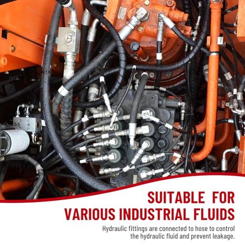 Image of 12 Pack 1 /8 inch NPTF Hydraulic Hose Fittings, 1 /4 inch I.D. Hose x 1 /8 inch NPTF Male with Protection Cover Hydraulic Hose End Crimp Fitting Kits