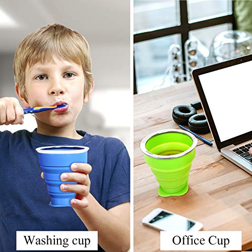 Silicone Collapsible Travel Cup, 4 Pack Collapsible Silicone Cup With Lid, Expandable Drinking Cup Set, Reusable Mug For Camping, Hiking, Travel #TOP4