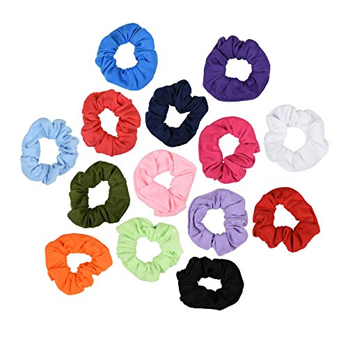 Set of 14 Solid Scrunchies