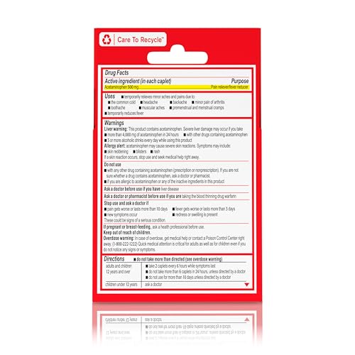 Tylenol Extra Strength Caplets, 500 mg Acetaminophen, Travel Size, 6 ct - image 8