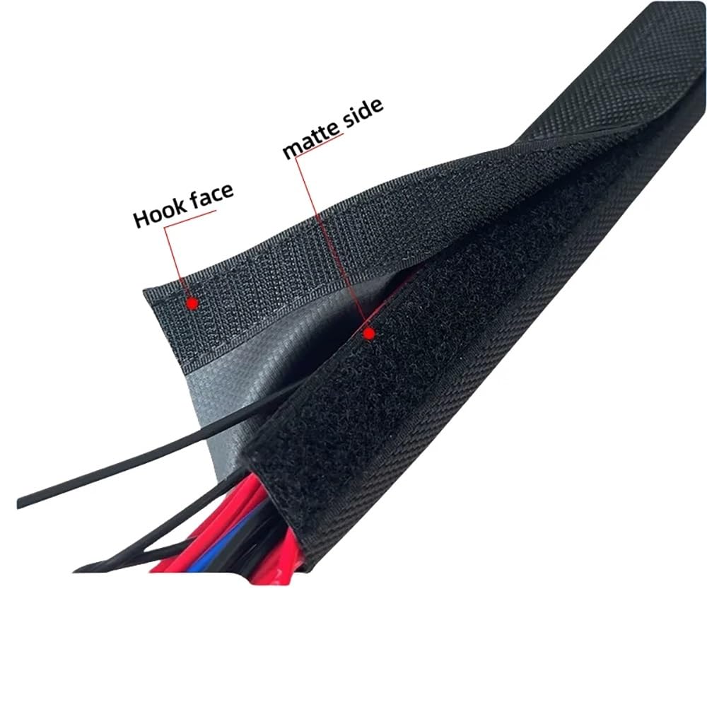 Tuleja Organizera Kabli Wielokrotnego Użytku 8 M (średnica Wewnętrzna 15–100 Mm) – Wodoodporna, Trudnopalna Osłona Z Nylonu Z PVC Z Haczykiem I Pętelką Do Użytku Domowego(ID 40mm)