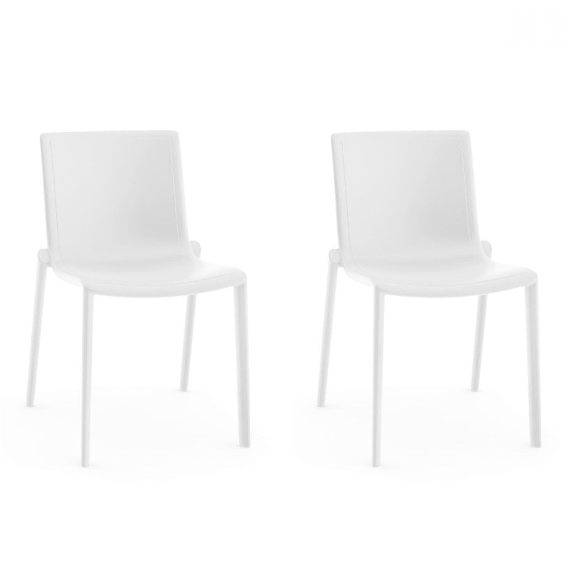 Resol Set de 2 sillas de diseño Kat para Interior, Exterior, jardín - Color Blanco
