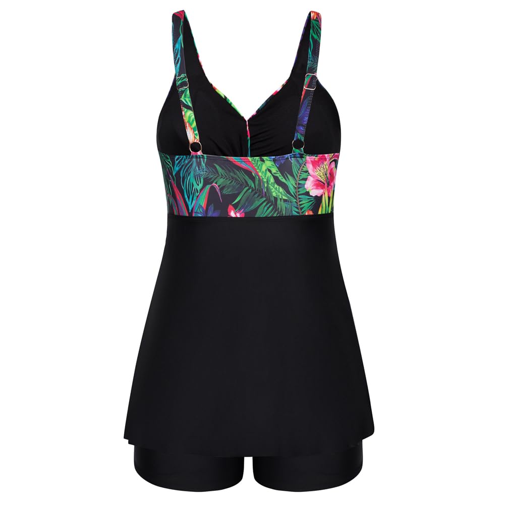 Hanna Nikole Tankini damskie duże rozmiary Twist Front dwuczęściowy strój kąpielowy wyszczuplający brzuch moda kąpielowa z szortami