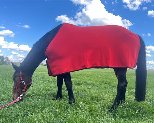 Brama-West - Coperta in pile per cavalli, traspirante, colore rosso, taglia 145
