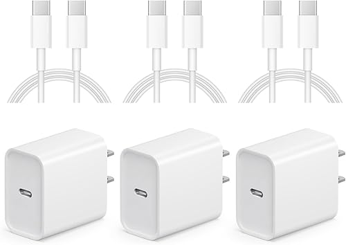 Miniatura 9 de Cargador para iPhone 17 16 15 de carga rápida - 2 paquetes, cargador de bloque USB C de 20 W con cable tipo C de 6 pies compatible con iPhone 17/17