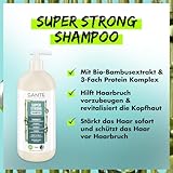 SANTE Naturkosmetik Super Strong Shampoo - 950ml - Haarshampoo für kraftloses Haar - mit Bio-Bambus Extrakt & 3-Fach Protein Komplex - vegan & natürlich