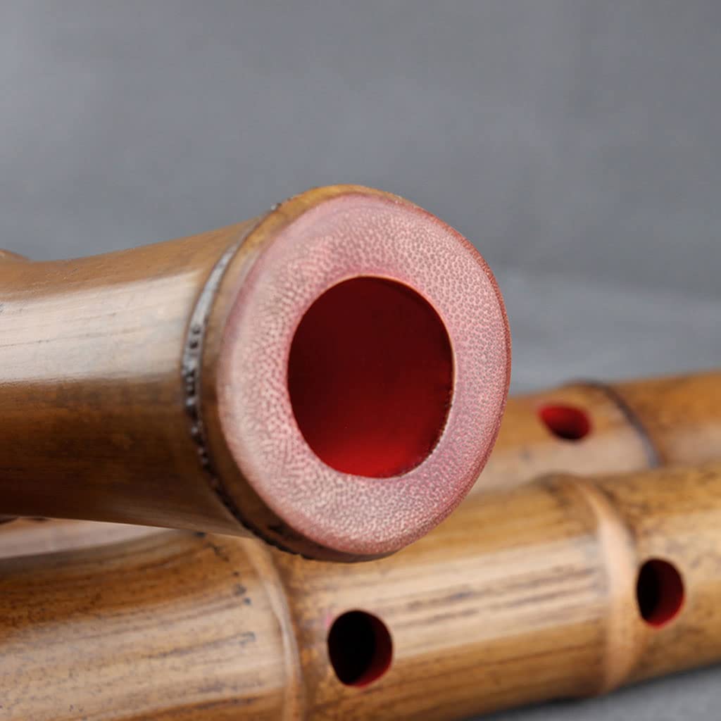 LELAMP Flauto Shakuhachi 5 Fori in Legno di Bambù con Strumento a Fiato per Principianti in Chiave RE