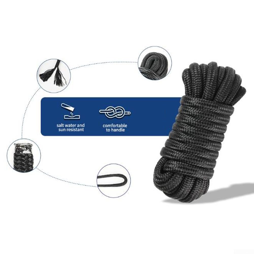 Starke Bootsanleinen Festmacher Seil für doppelt geflochtenes Nylon für Kotflügel und Ankerleine Takelage mit professionellen geschlagenen Augen und hitzeversiegelten Enden (1,6 cm)