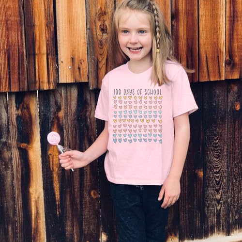 Image of BANGELY 100 Days of School Shirts for Kids Back to School Graphic Tee 100 Days Celebration Tshirt Elementary Student Gift