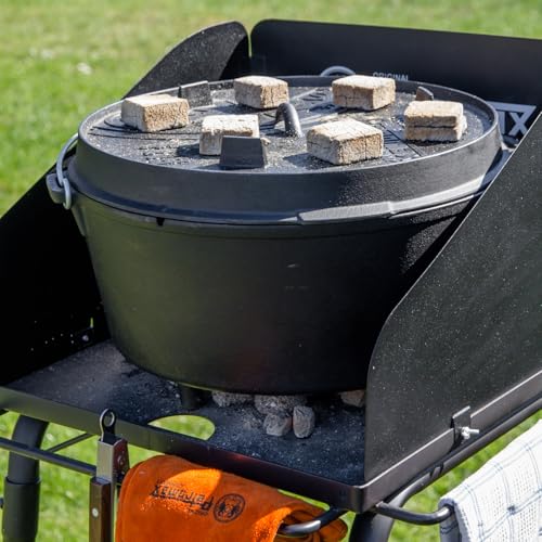 Petromax Feuertopf Tisch FE45 – Stabiler Dutch Oven Tisch mit Windschutz. Robuste Arbeitsfläche (45x45cm) für Outdoor-Küche.