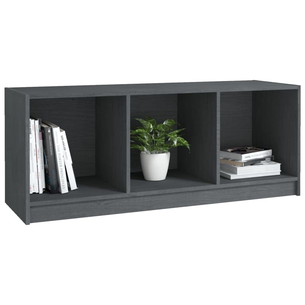 Générique Szafka pod telewizor szara 104x33x41 cm lite drewno sosnowe | Przechowywanie DVD, konsola do gier, półka HiFi, trwała i wytrzymała, szafka stereo