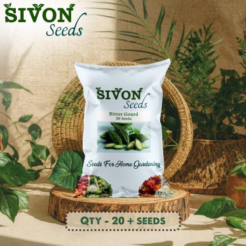 Image of SIVON Bitter Gourd (Karela, Pavakai) (20 Seeds) Vegetable Seeds for Home Garden, Organic & Hybrid, Perfect for Home Gardening, Planting For Pots and Patio