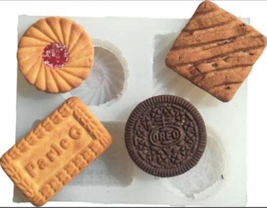 HUSAINIMART | 4 Cavity Biscuit Parle -G, Oreo Jim Jam, Hide Seek Mould, All in One, for Candle Making, Chocolate, Cookie Mould NK-image-22