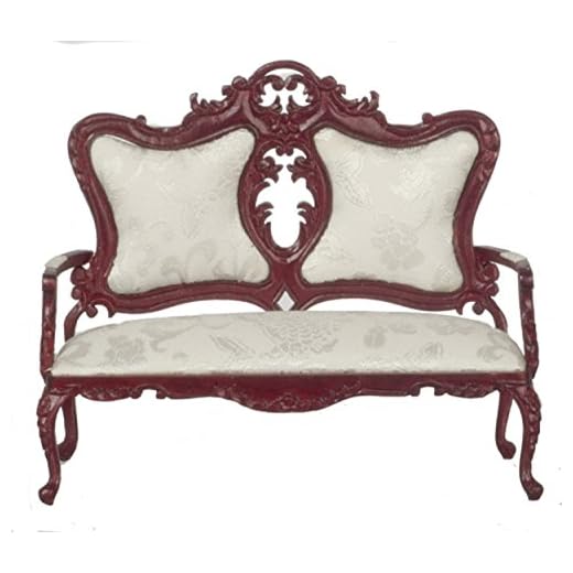 Miniature Victorian Parlor Sofa for Dollhouses