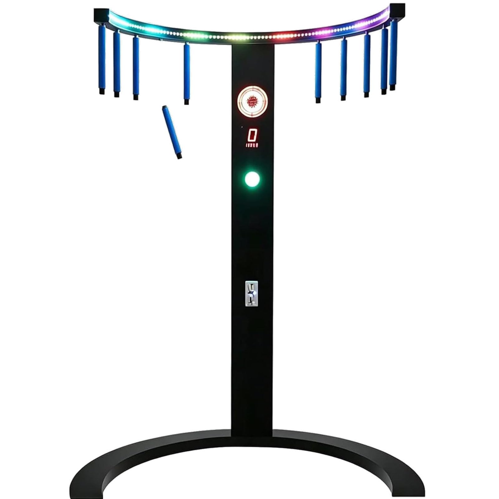 Gioco arcade bastoni monete,Gioco di Riflessi con Bastoncini Cadenti | LED dinamiche con MP3, 10 livelli sfida,Struttura in Metallo,con 10 bacchette,animazione per feste ed eventi